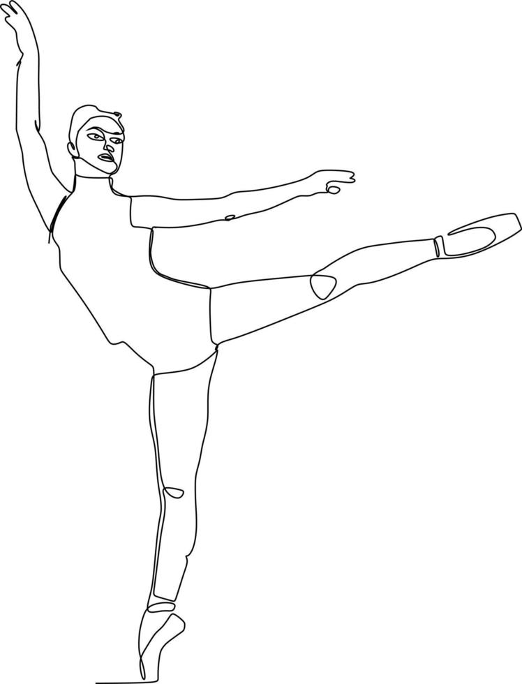 ligne continue de belles poses de danse ballet femme vecteur
