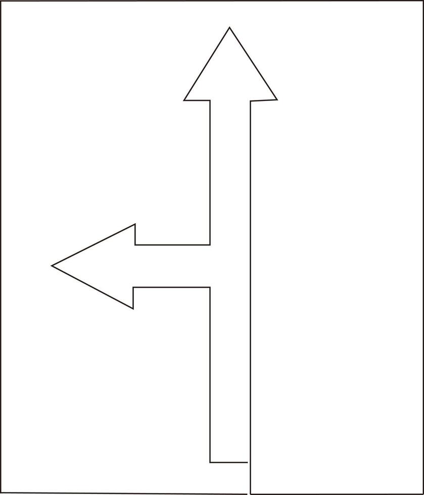 dessin au trait continu des panneaux de signalisation vecteur