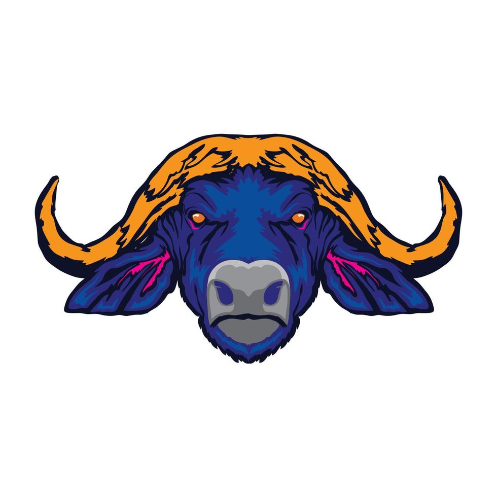 illustration vectorielle de visage de taureau africain dans un design décoratif, parfait pour la conception de t-shirt et le logo de la mascotte vecteur