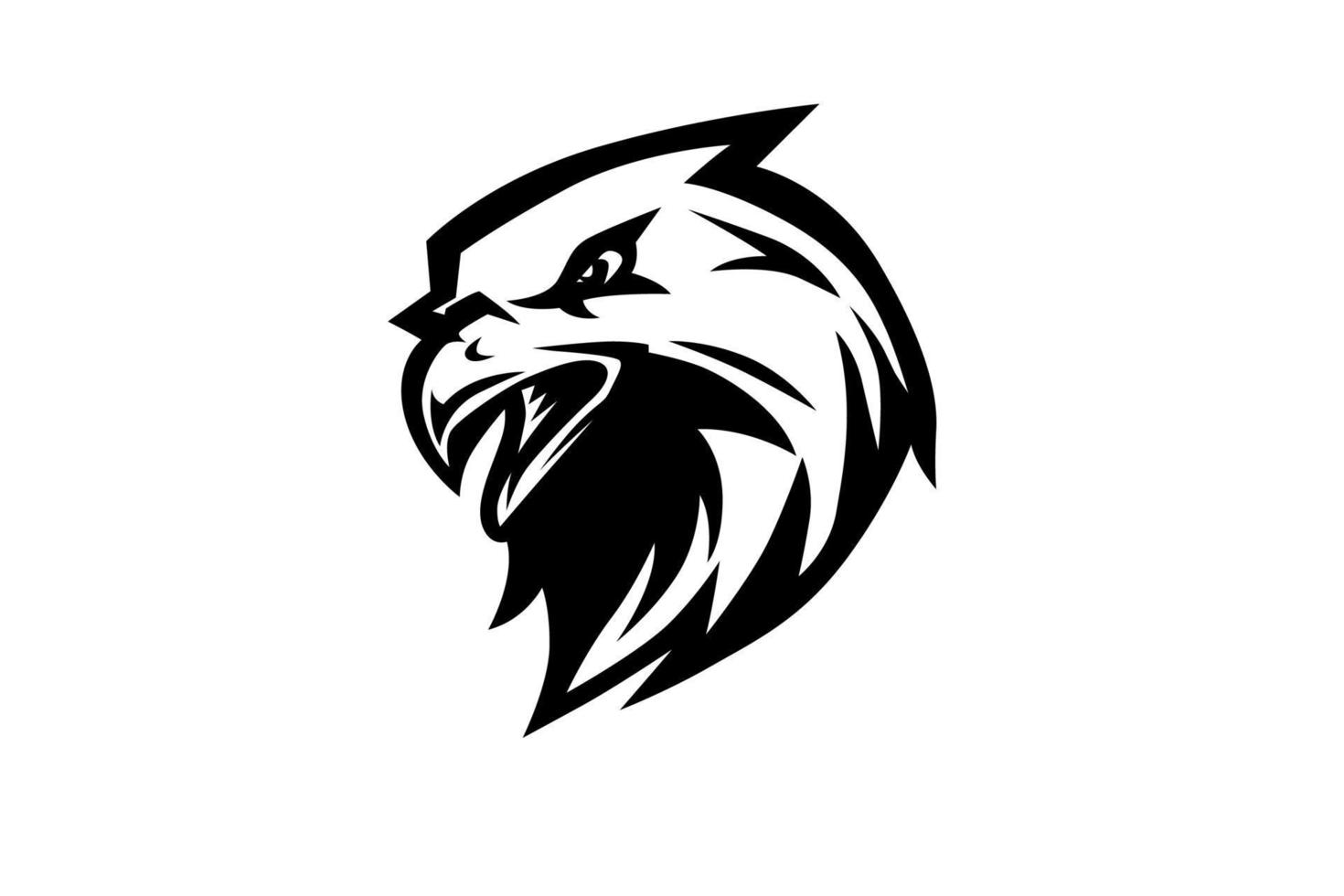 logo vectoriel tête d'aigle noir blanc