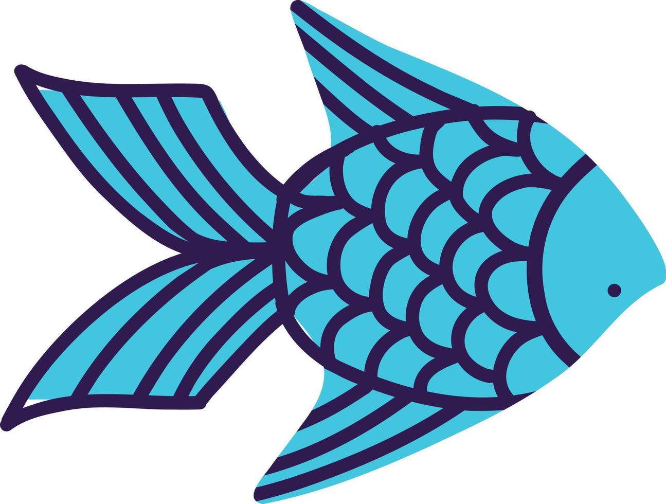 poisson mignon. illustration vectorielle dans le style d'un doodle vecteur