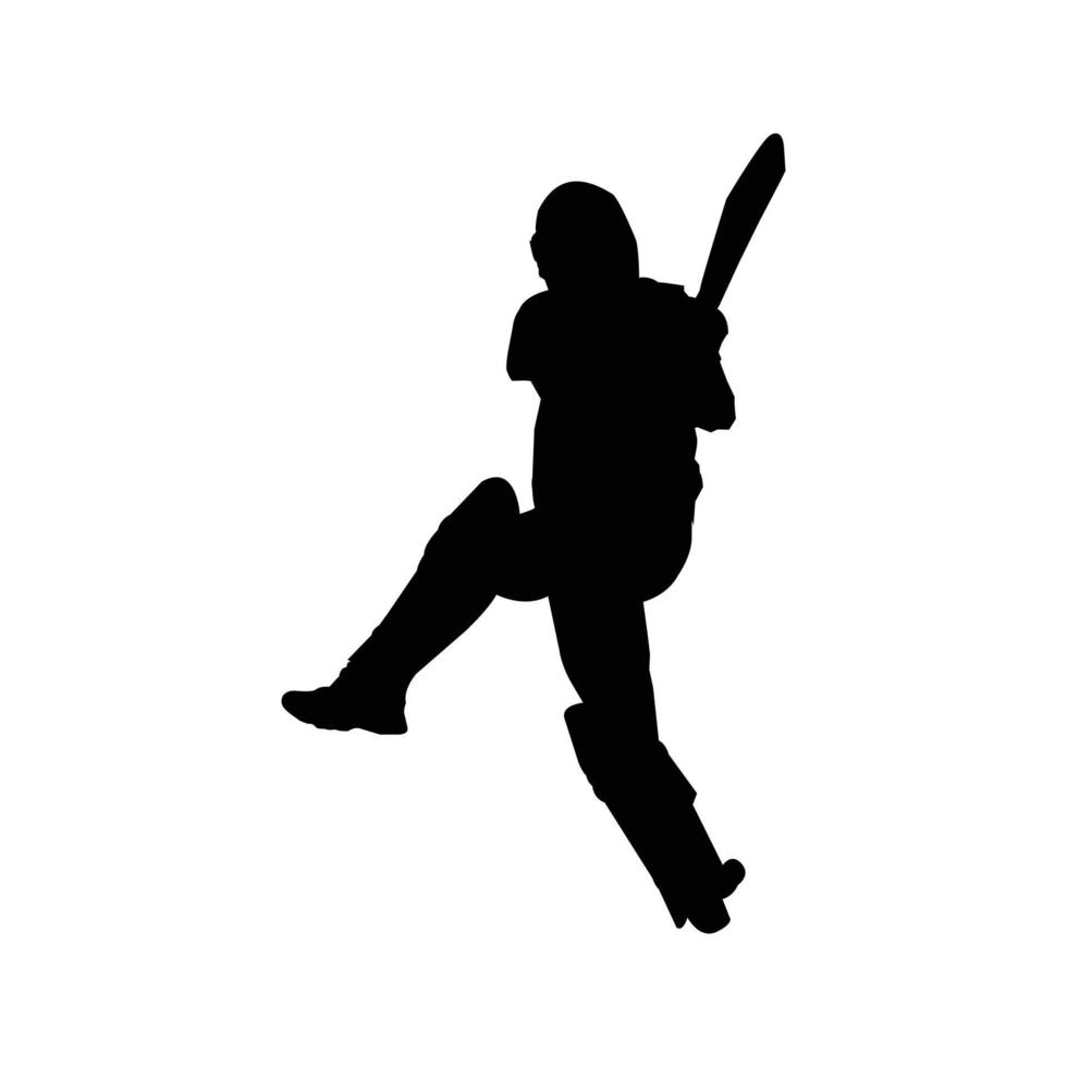 silhouette, homme, joueur cricket vecteur