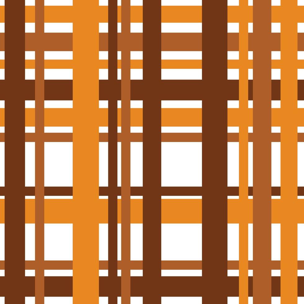 fond de scott à rayures vectorielle continue. motifs géométriques à rayures croisées illustration de mise en page symétrique de couleurs marron doré verticales mignonnes. vecteur