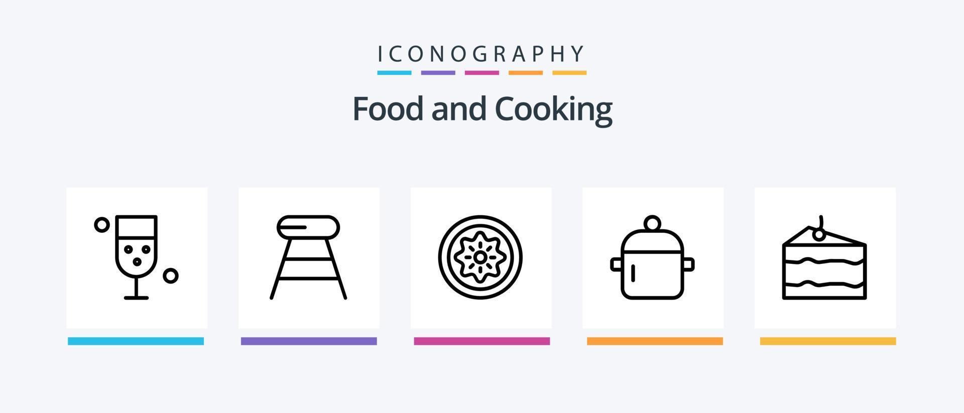 pack d'icônes de la ligne alimentaire 5, y compris la nourriture. boire. aliments. Coupe. kiwi. conception d'icônes créatives vecteur