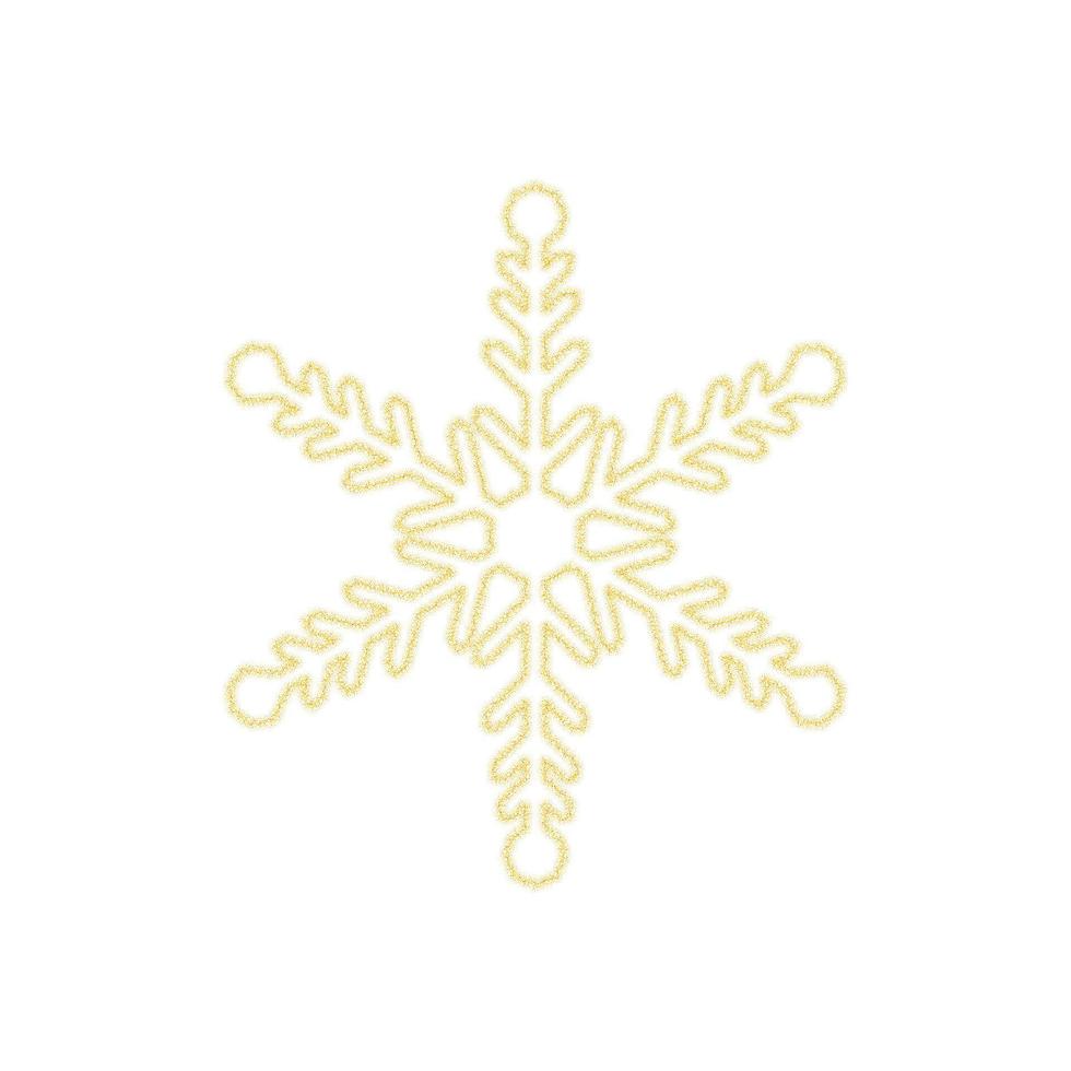 décoration de noël flocon de neige doré de paillettes d'or brillant scintille sur fond transparent blanc. vecteur scintillant éclat flocon de neige brillant éclat lumière pour modèle de conception de noël ou du nouvel an