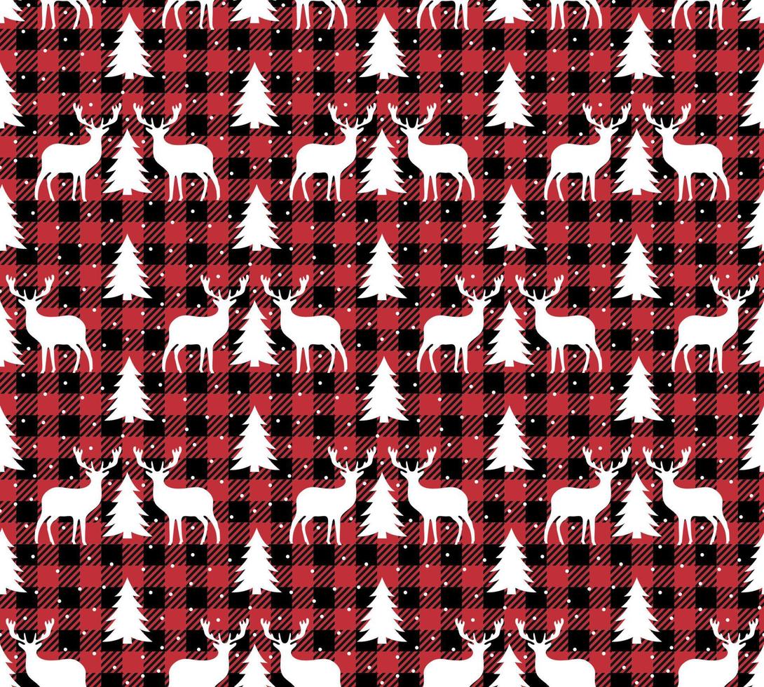 buffalo plaid noël jingle bells sur le fond de la page de musique. modèle sans couture festif. illustration vectorielle. vecteur