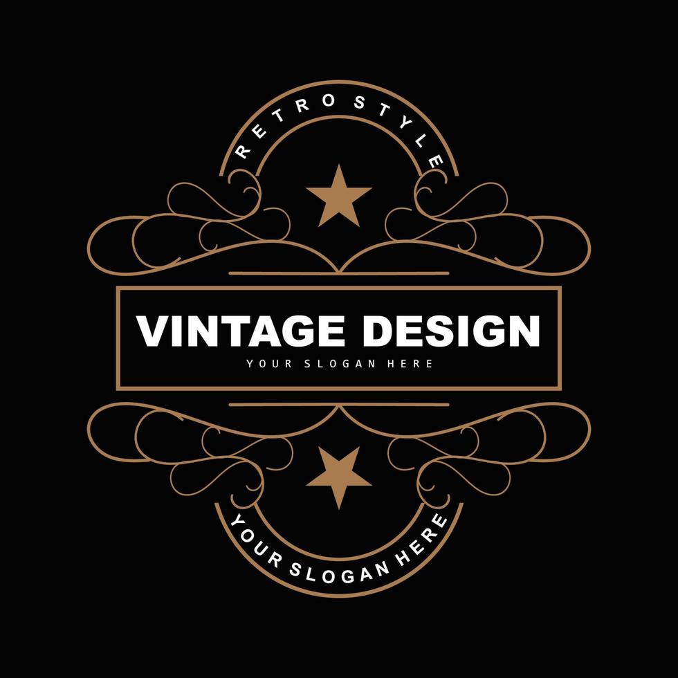 design vintage rétro, logo d'ornement vectoriel minimaliste luxueux, avec style mandala et batik, illustration de marque de produit, invitation, bannière, mode