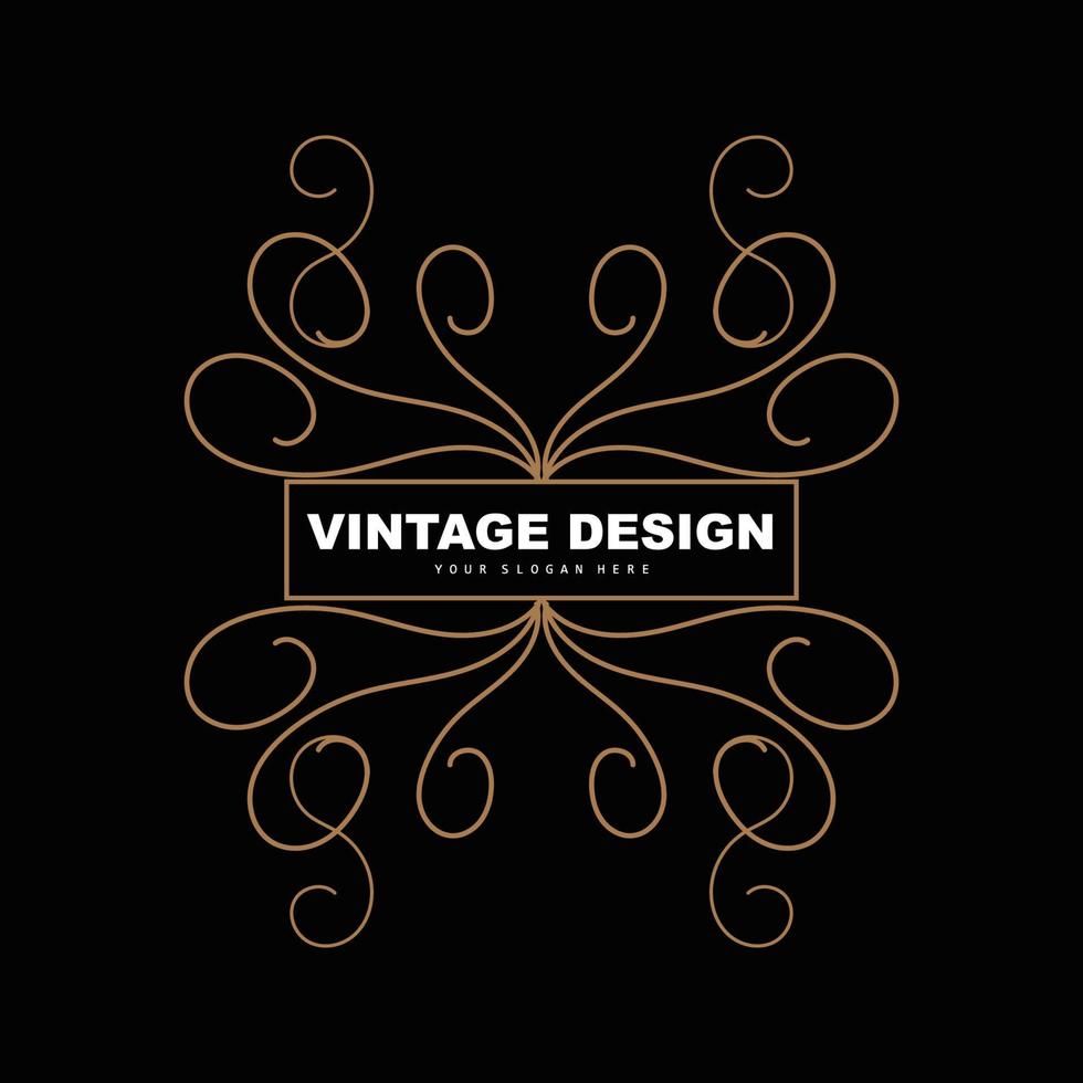 design vintage rétro, logo d'ornement vectoriel minimaliste luxueux, avec style mandala et batik, illustration de marque de produit, invitation, bannière, mode