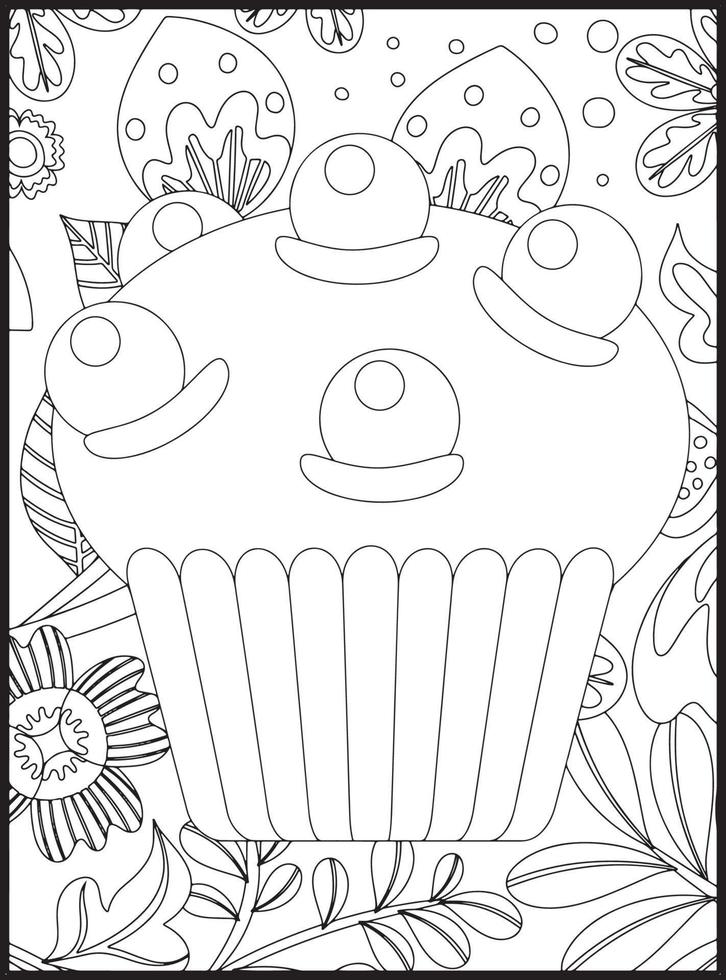 coloriages de cupcakes vecteur