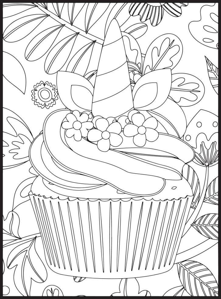 coloriages de cupcakes vecteur