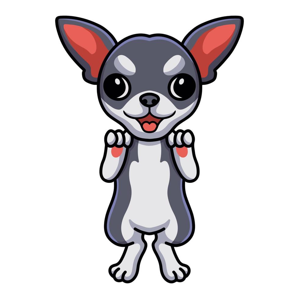 mignon, chihuahua, chien, dessin animé, debout vecteur