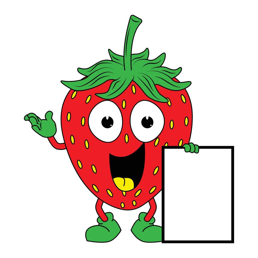 graphique d'illustration de dessin animé mignon fraise vecteur