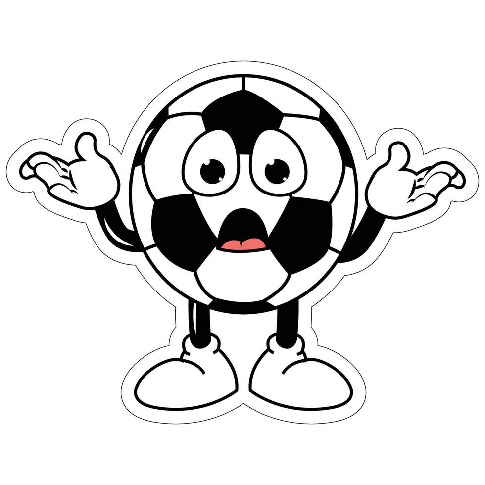 graphique de dessin animé mignon ballon de football vecteur