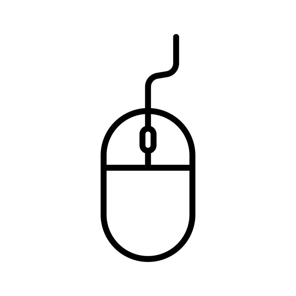 icône de souris d'ordinateur dans la conception de style de ligne isolée sur fond blanc. trait modifiable. vecteur