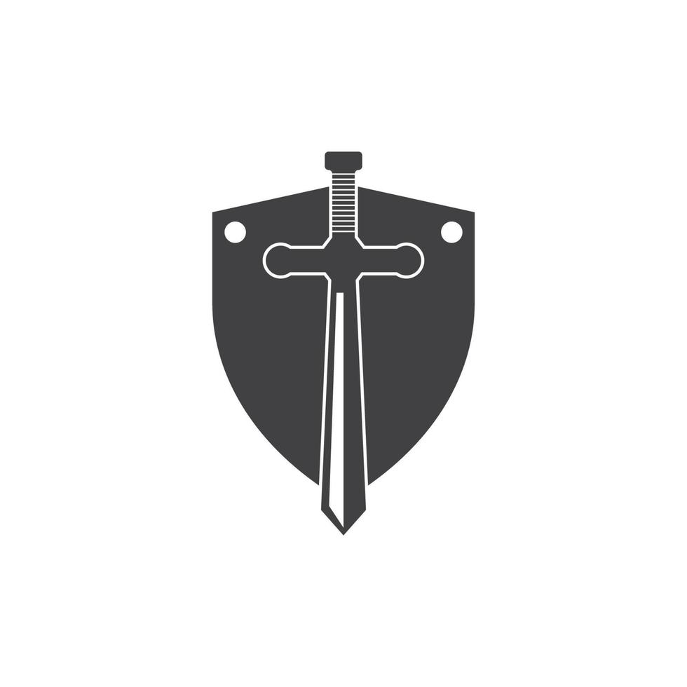 La guerre de l'épée noire défend l'illustration vectorielle du logo vecteur