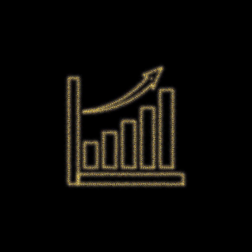 décoration dorée de noël de paillettes d'or qui brille sur fond noir. infographie d'icône vectorielle, graphique vecteur