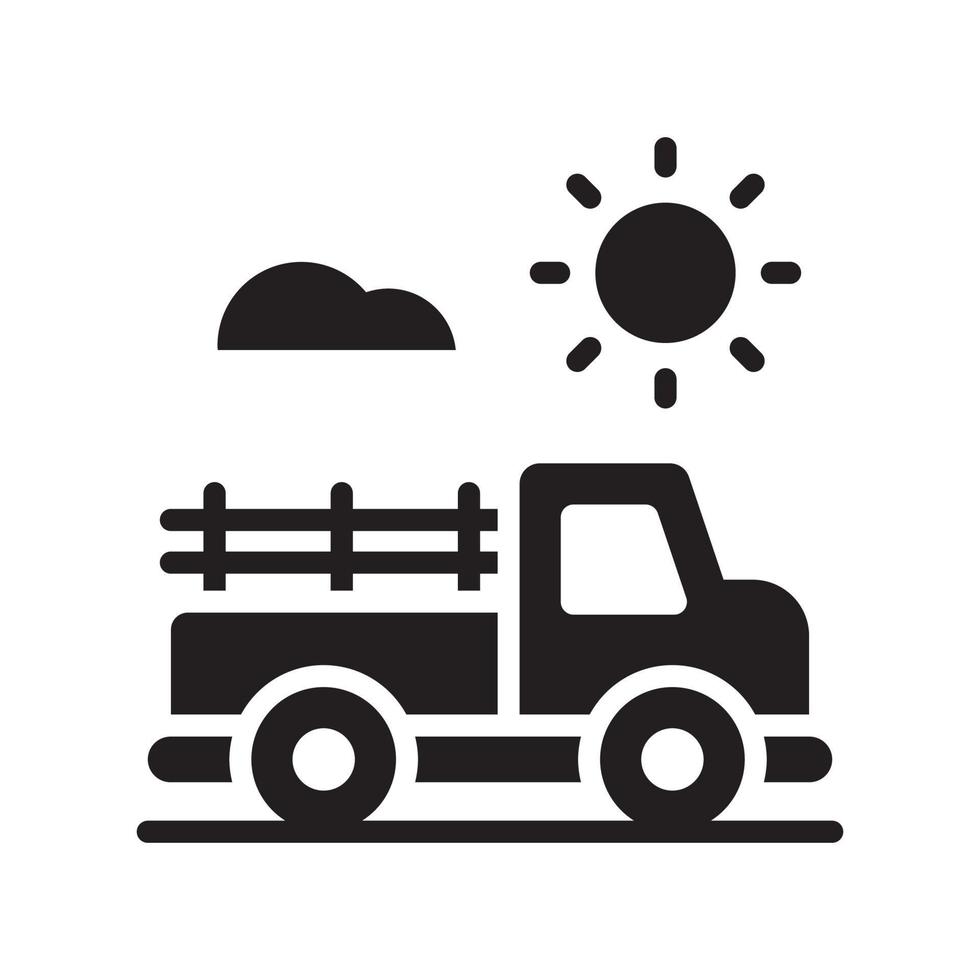 illustration de style d'icône solide de vecteur de camionnette. fichier eps10
