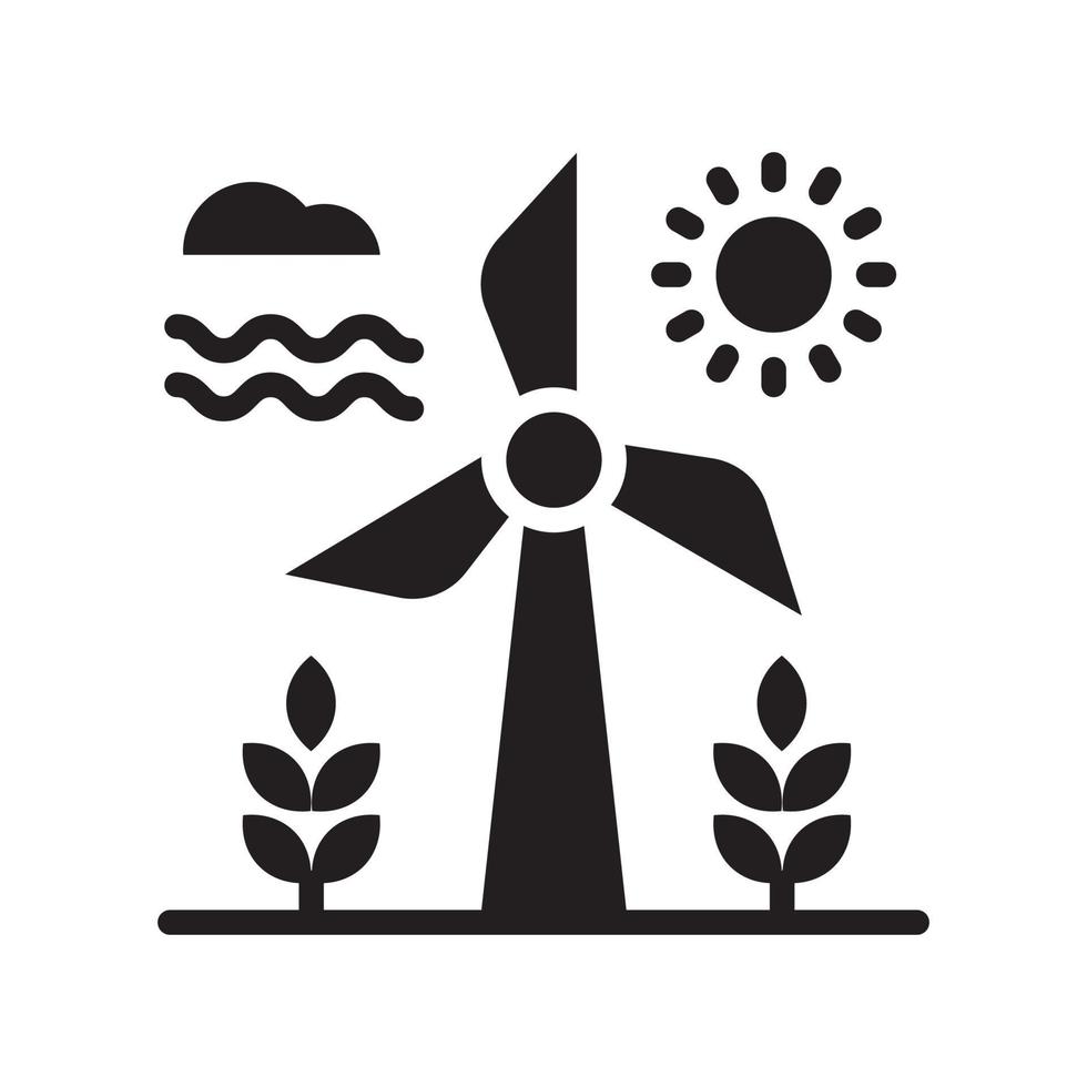 illustration de style d'icône solide de vecteur de ventilateur de vent. fichier eps10
