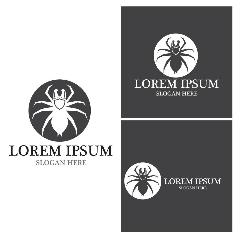 icône d'araignée et modèle de vecteur de symbole