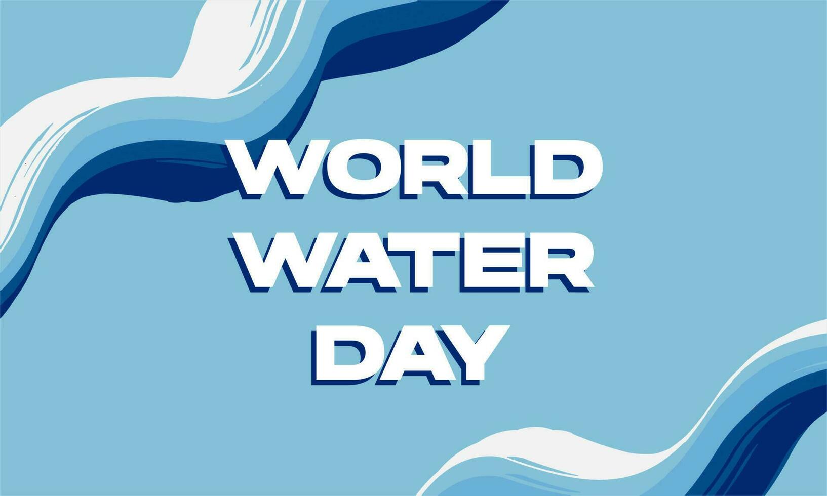 journée mondiale de l'eau avec vague fluide pour affiche, bannière, carte de voeux. illustration vectorielle vecteur