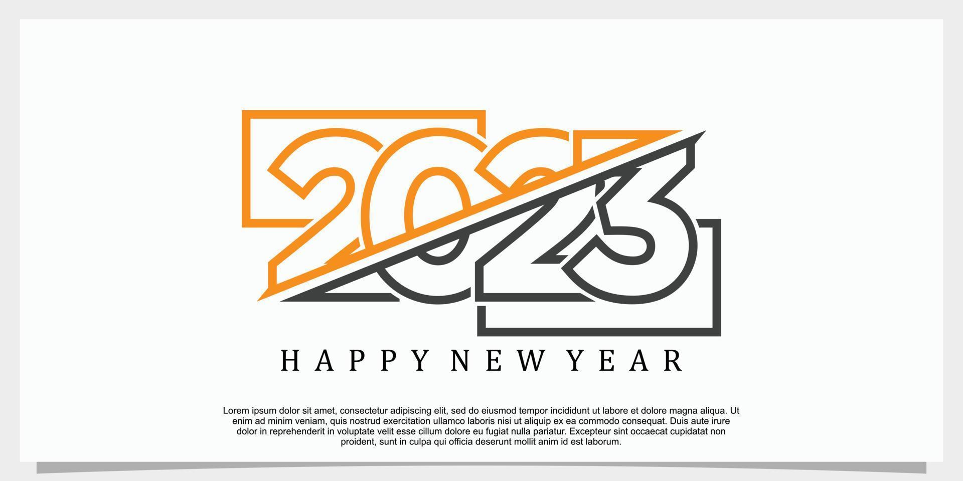 2023 bonne année logo design 2023 numéro design modèle illustration vectorielle vecteur