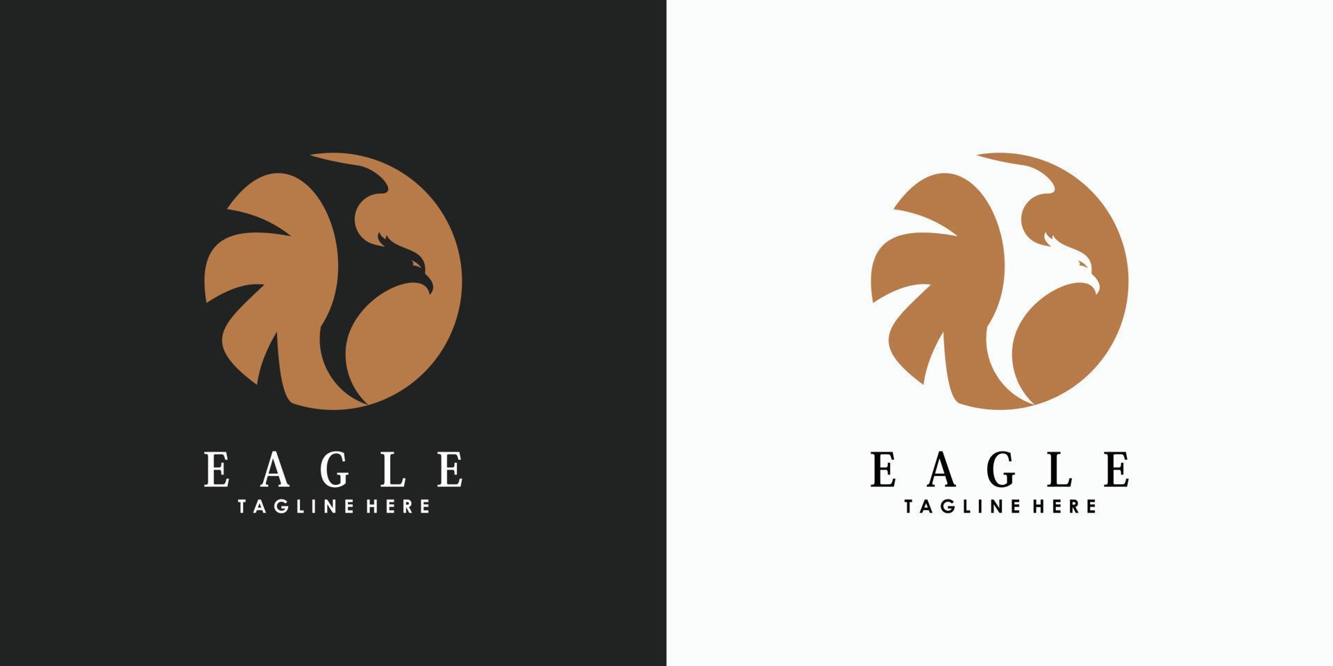 Résumé de conception de logo tête d'aigle avec concept créatif vecteur