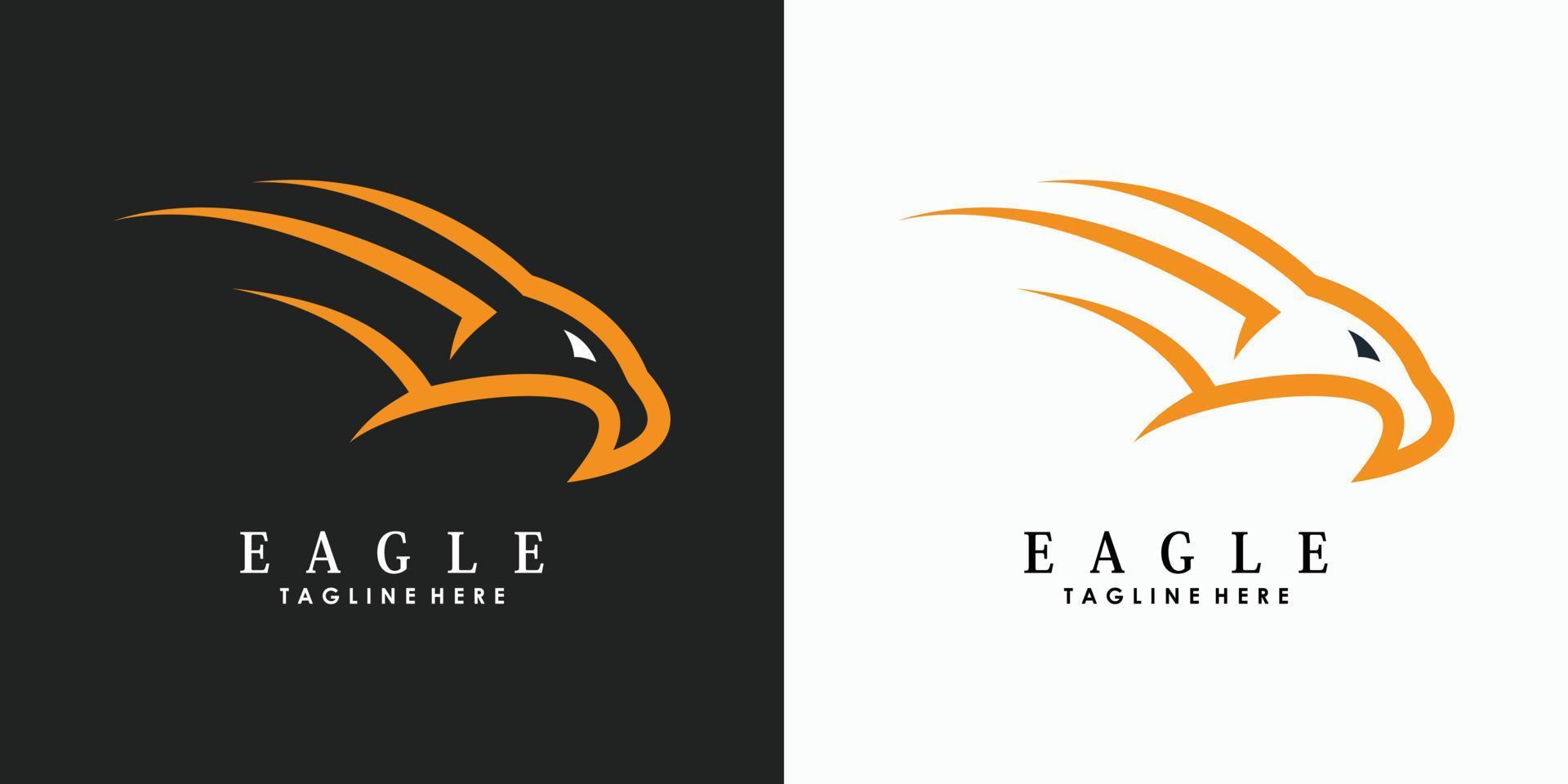 Résumé de conception de logo tête d'aigle avec concept créatif vecteur