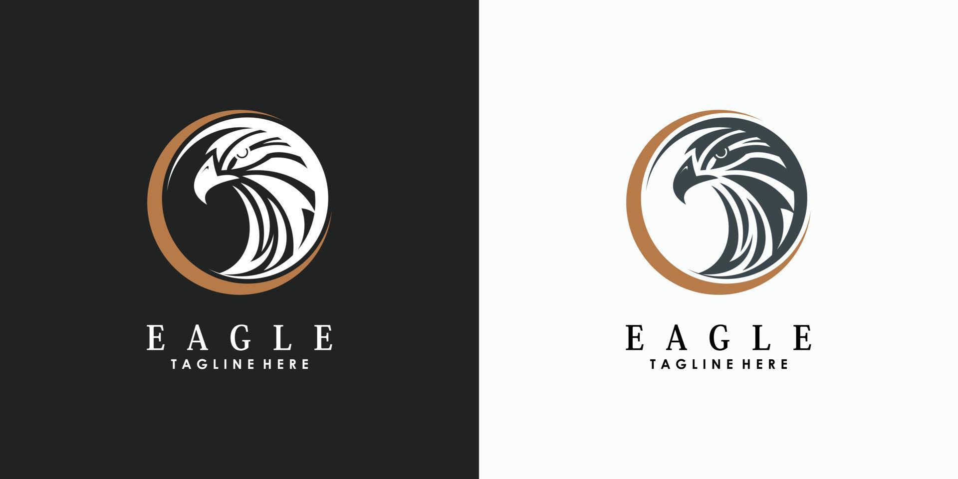 Résumé de conception de logo tête d'aigle avec concept créatif vecteur