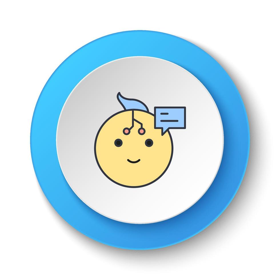 bouton rond pour l'icône web. gps, intelligent, emplacement. bannière de bouton rond, interface de badge pour l'illustration de l'application sur fond blanc vecteur