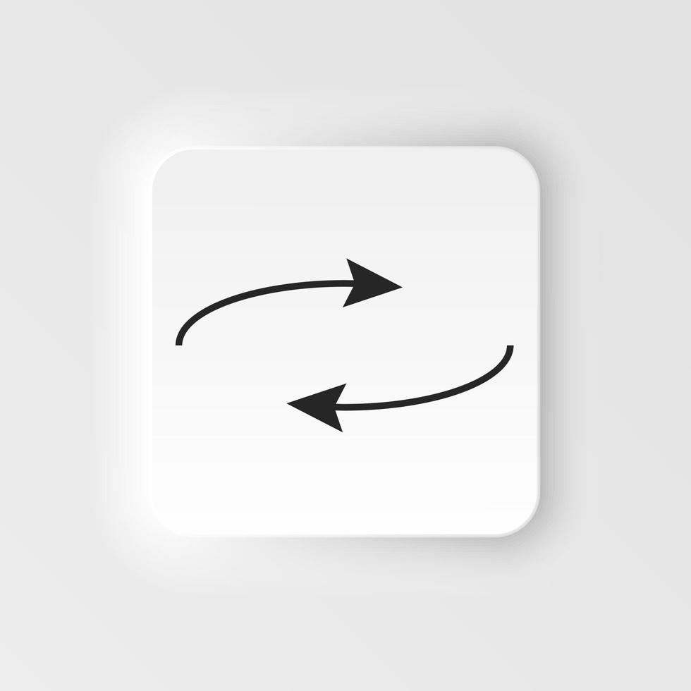 icône de vecteur de style neumorphique de flèche. illustration vectorielle de l'icône flèche sur fond blanc. neumorphisme, icône de style neumorphique