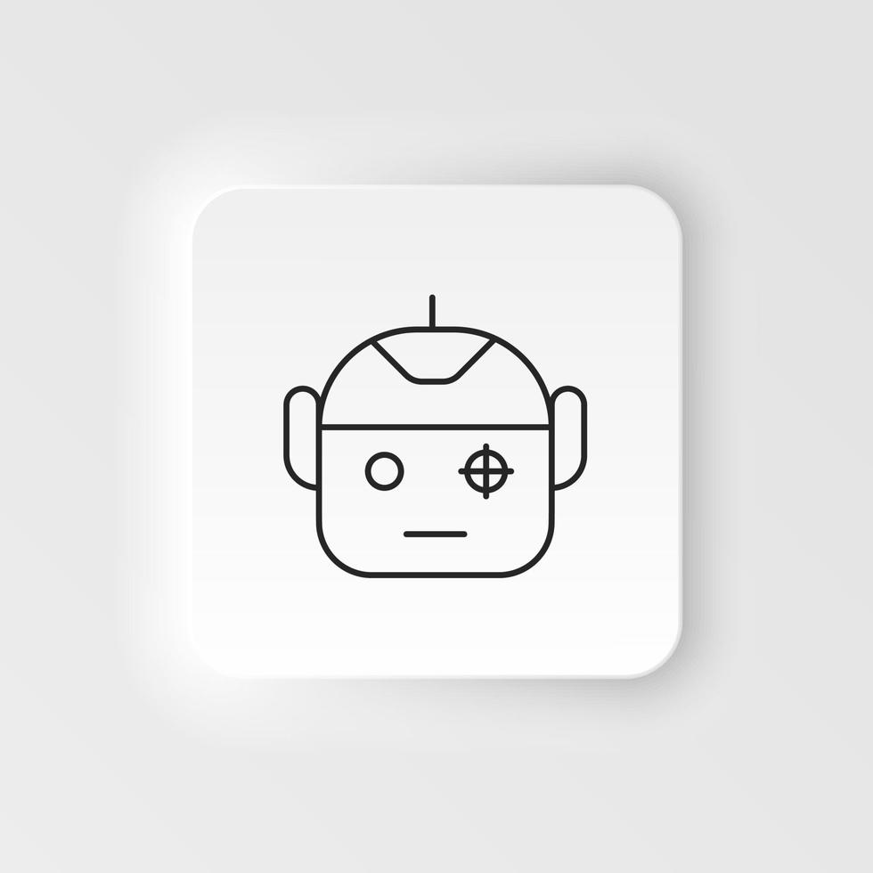 robot, numérisation, smart, icône de sécurité - vecteur. icône de vecteur de style neumorphique d'intelligence artificielle sur fond blanc