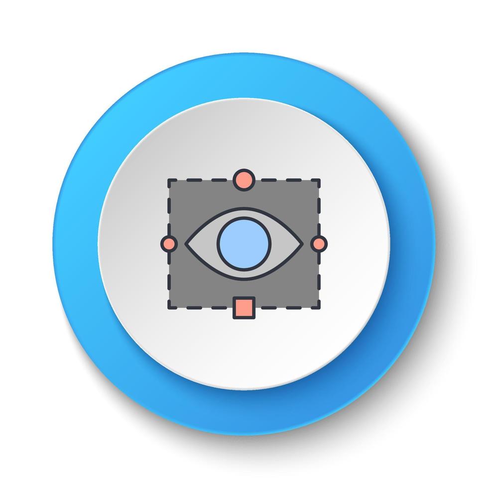 bouton rond pour l'icône web. gps, intelligent, emplacement. bannière de bouton rond, interface de badge pour l'illustration de l'application sur fond blanc vecteur