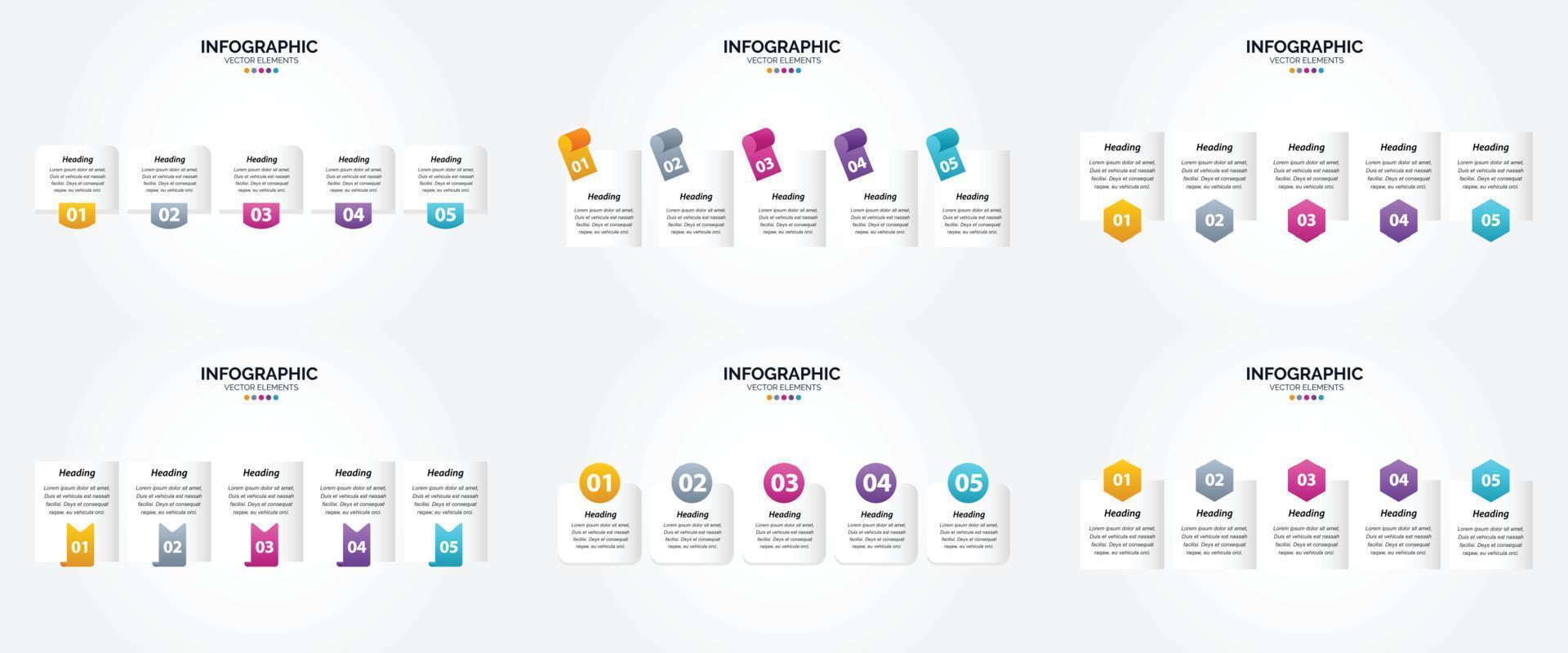 ensemble de conception plate d'infographie d'illustration vectorielle pour la brochure publicitaire et le magazine vecteur