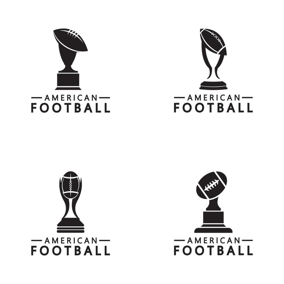 modèle d'icône vectorielle de conception de logo de trophée de championnat de football américain gagnant. trophée de football américain pour le prix du gagnant vecteur