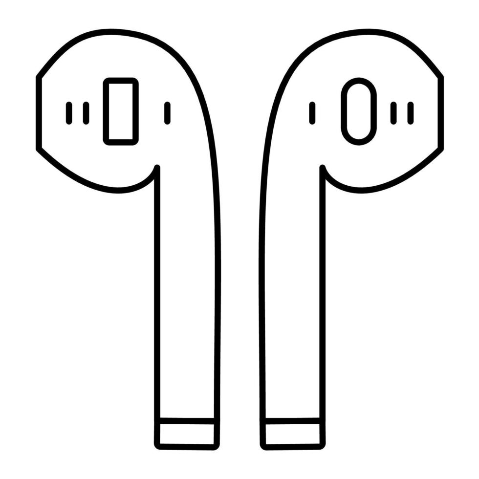 contour vector airpods icône isolé sur fond blanc.