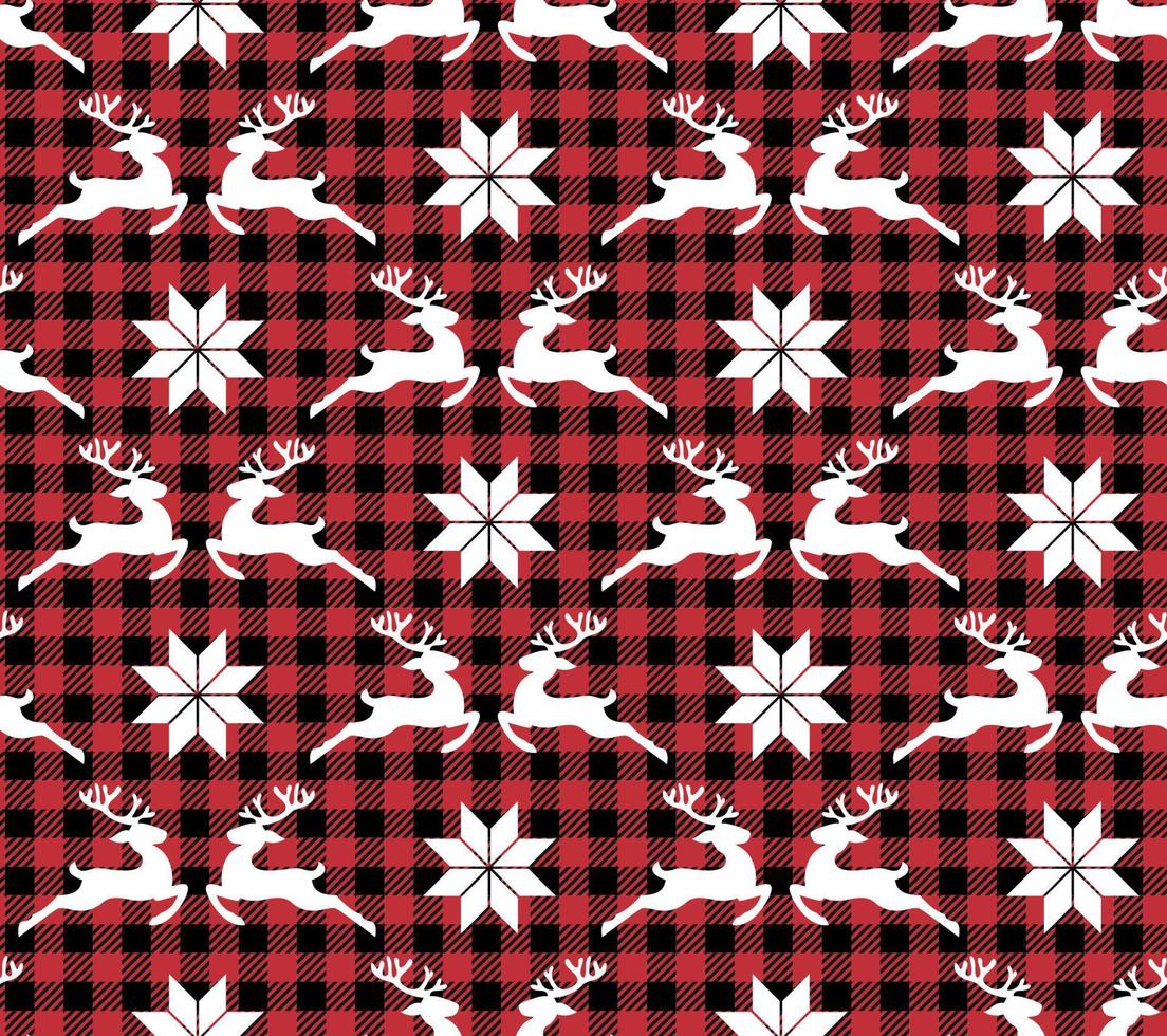 buffalo plaid noël jingle bells sur le fond de la page de musique. modèle sans couture festif. illustration vectorielle. vecteur