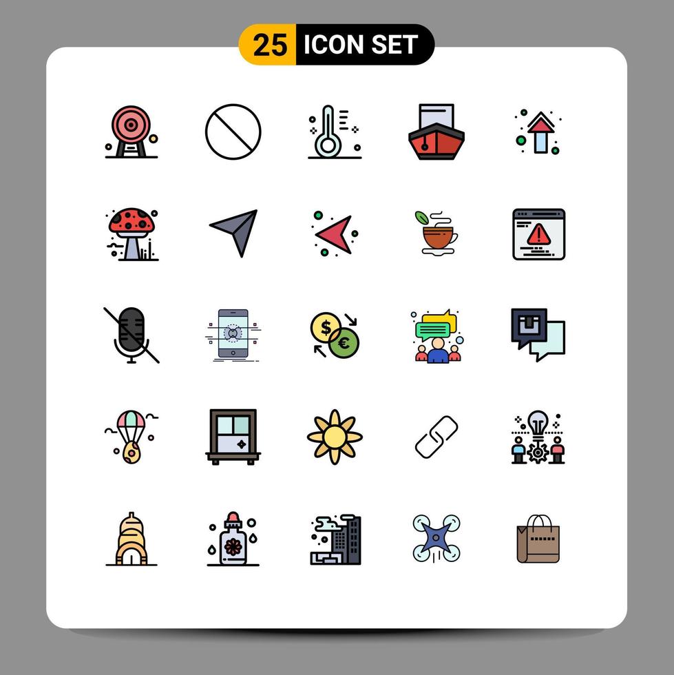 ensemble de 25 symboles d'icônes d'interface utilisateur modernes signes pour le transport de flèches transport nuageux éléments de conception vectoriels modifiables vecteur