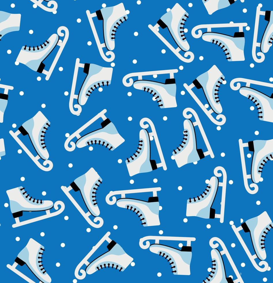 illustration vectorielle d'un motif d'hiver sans couture en patins vecteur