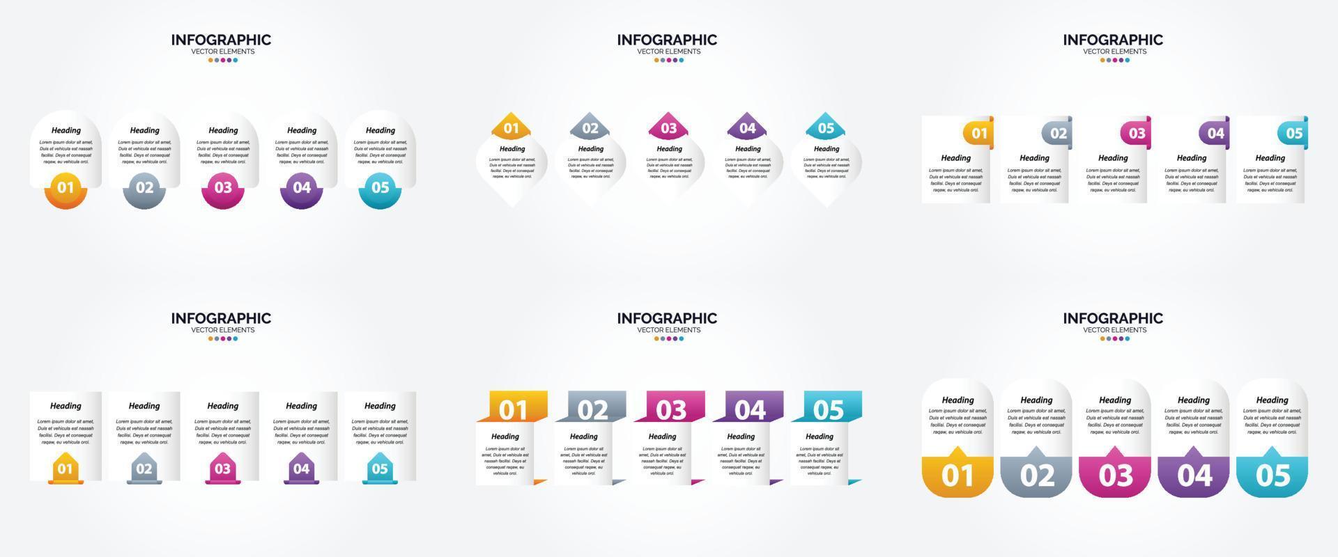 ensemble de conception plate d'infographie d'illustration vectorielle pour la brochure publicitaire et le magazine vecteur