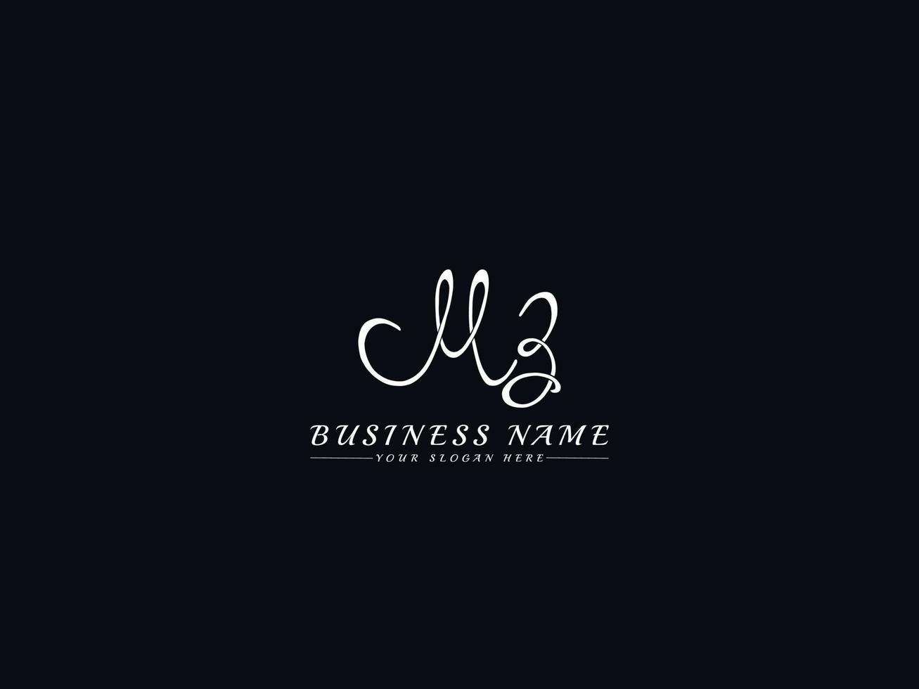 logo mz féminin, nouvelle conception de logo de lettre de signature mz vecteur