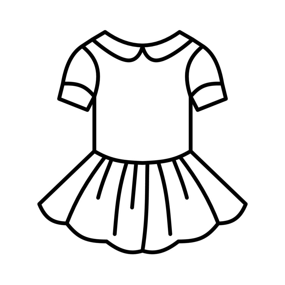 contour, icône de robe de bébé vecteur simple isolé sur fond blanc.