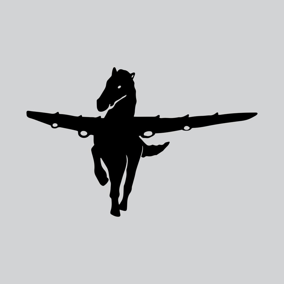 un logo d'avion à cheval minimal. un excellent logo adapté à toute entreprise. vecteur