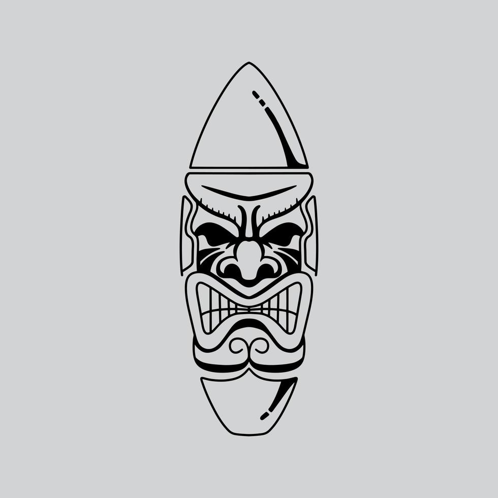 un logo de tête de tiki minimal. un excellent logo adapté à toute entreprise. vecteur