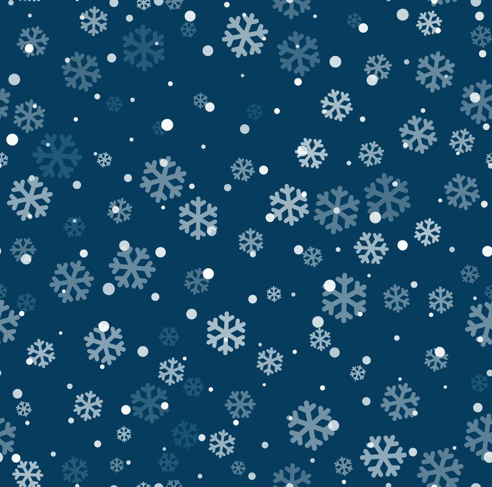 motif de cristmas d'hiver sans couture de vecteur avec des flocons de neige