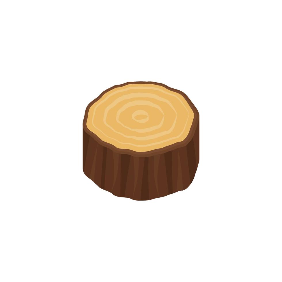icône vectorielle bûche de bois et tronc, souche et planche. vecteur