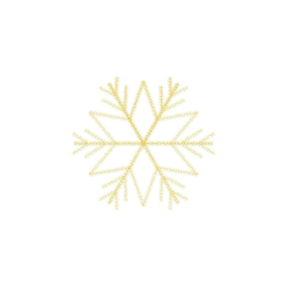 décoration de noël flocon de neige doré de paillettes d'or brillant scintille sur fond transparent blanc. flocon de neige scintillant de vecteur pour le modèle de conception de noël ou du nouvel an