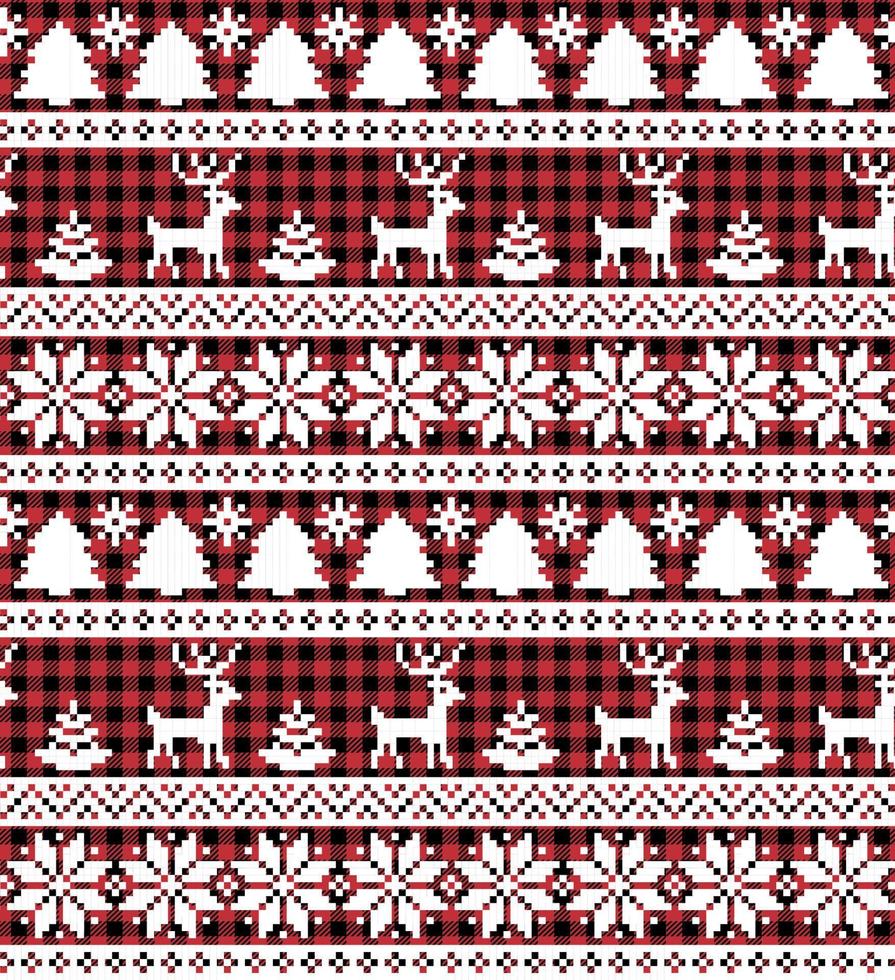 motif de noël et du nouvel an au plaid de buffle. fond festif pour la conception et l'impression vecteur