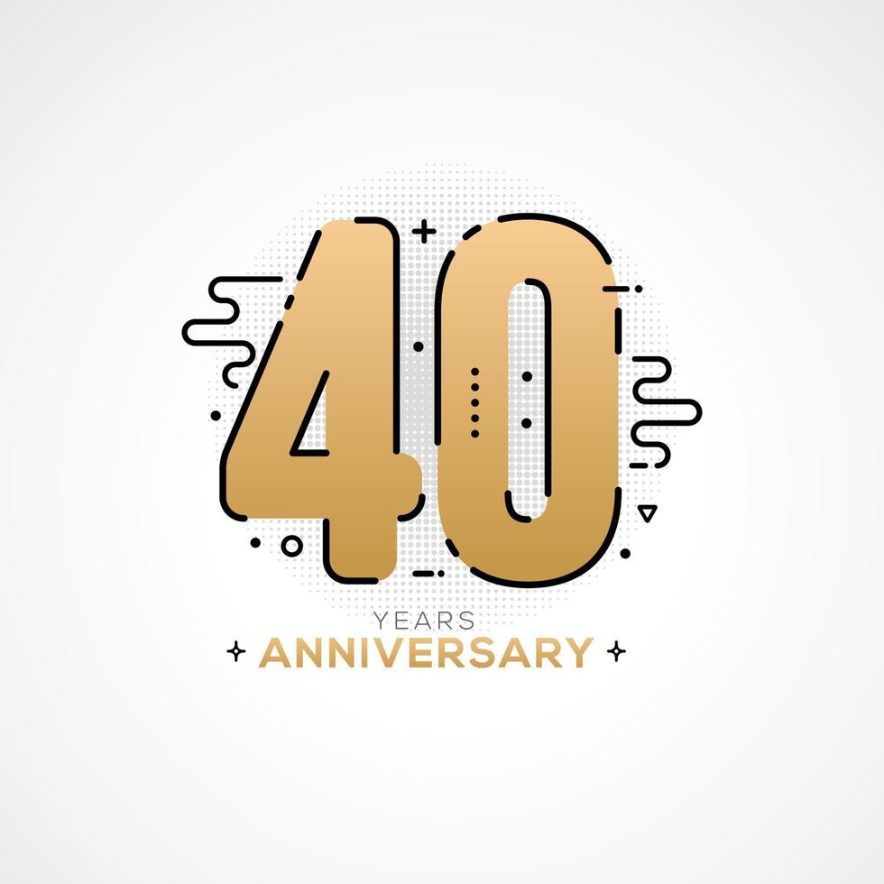Illustration de conception de modèle de vecteur de célébration anniversaire 40 ans