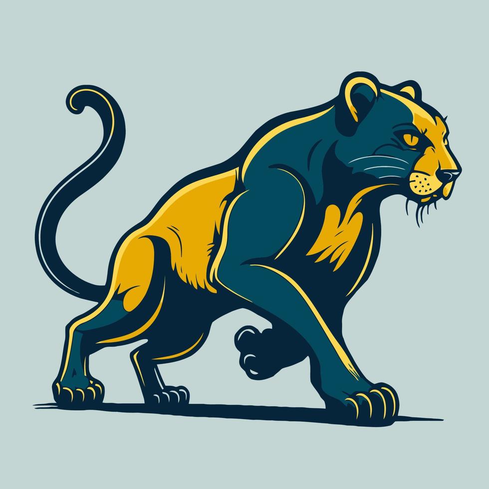 panthère noire jaguar visage logo mascotte icône animal sauvage caractère logo vectoriel