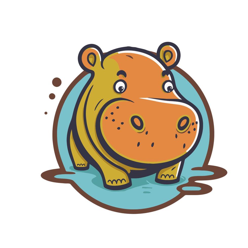 hippopotame personnage logo mascotte animal sauvage hippopotame en dessin vectoriel